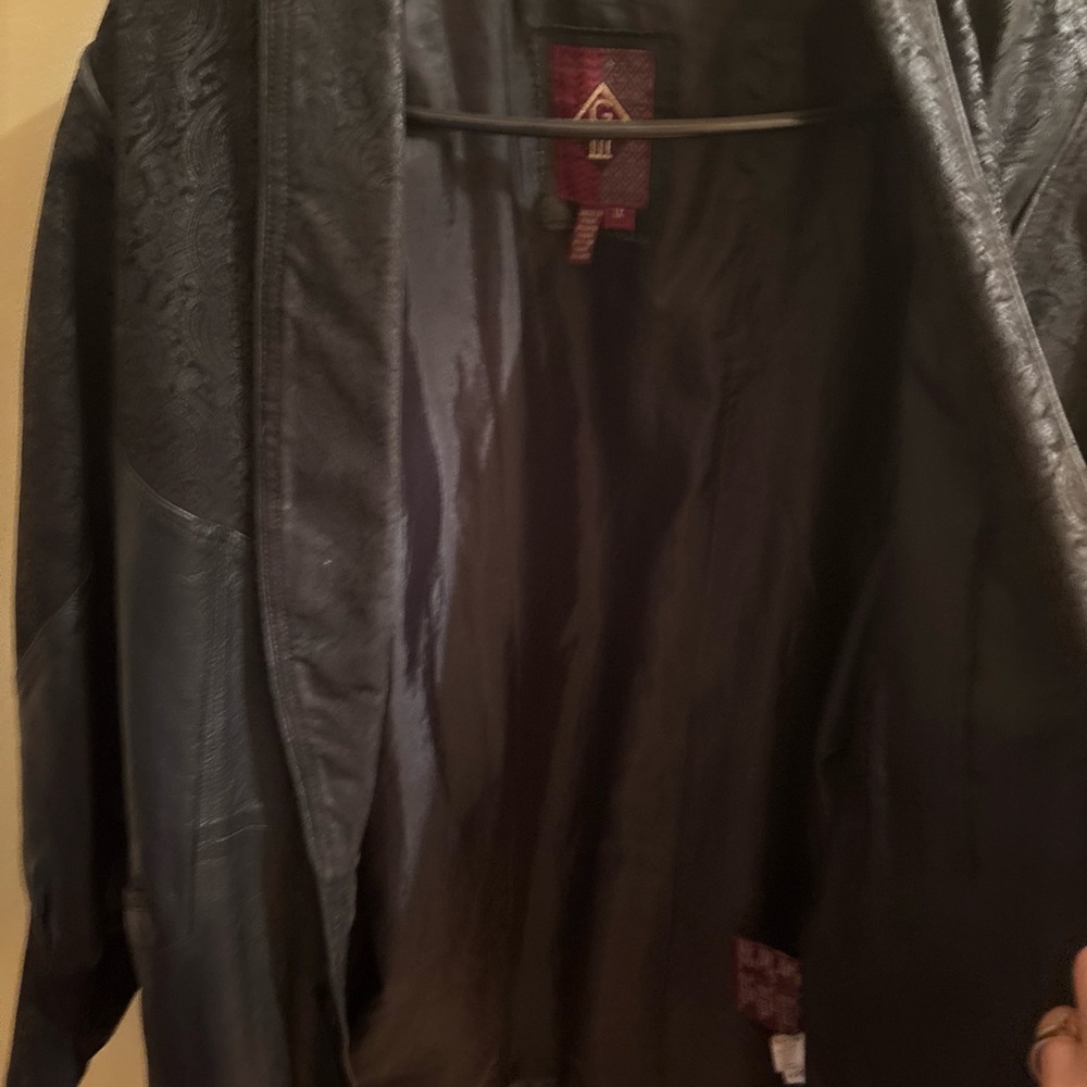 Vintage 1980’s G-III Black Leather Paisley Design Jacket Size 1X - Picture 9 of 11
